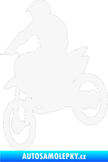 Samolepka Motorka 014 levá motokros bílá