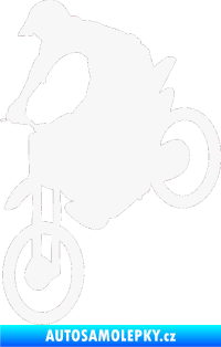 Samolepka Motorka 016 levá motokros bílá