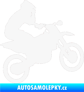 Samolepka Motorka 027 pravá motokros bílá