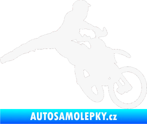 Samolepka Motorka 030 pravá motokros bílá