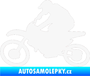 Samolepka Motorka 031 levá motokros bílá