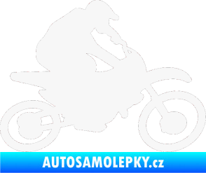 Samolepka Motorka 031 pravá motokros bílá