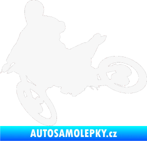 Samolepka Motorka 034 levá motokros bílá
