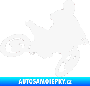 Samolepka Motorka 034 pravá motokros bílá