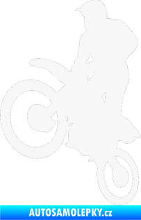 Samolepka Motorka 035 levá motokros bílá