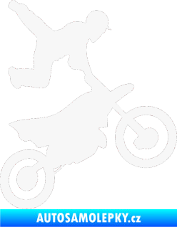 Samolepka Motorka 036 pravá motokros freestyle bílá