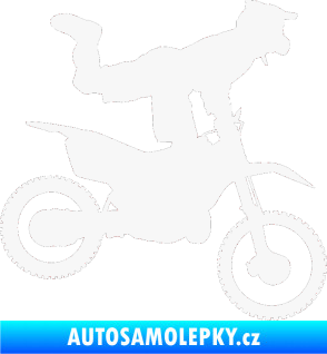 Samolepka Motorka 038 pravá motokros freestyle bílá