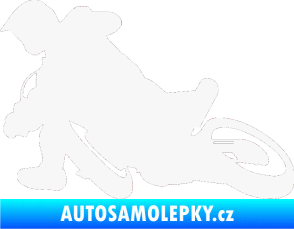Samolepka Motorka 039 levá motokros bílá