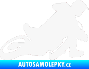 Samolepka Motorka 039 pravá motokros bílá