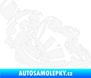 Samolepka Motorka 040 levá road racing bílá