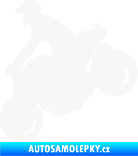 Samolepka Motorka 044 levá motokros bílá
