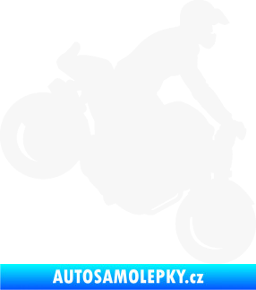 Samolepka Motorka 044 pravá motokros bílá