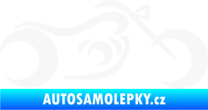 Samolepka Motorka 057 pravá obrys bílá