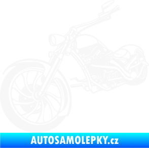Samolepka Motorka chopper 002 levá bílá