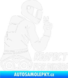 Samolepka Motorkář 003 pravá respect for bikers nápis bílá