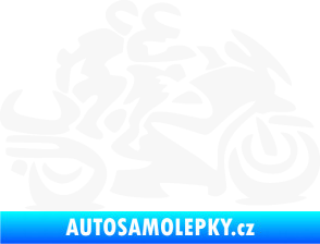 Samolepka Motorkář 009 pravá se spolujezdcem bílá