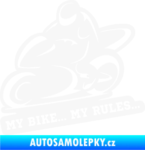 Samolepka Motorkář 012 levá s textem bílá