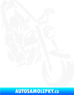 Samolepka Motorkář 015 pravá harley bílá