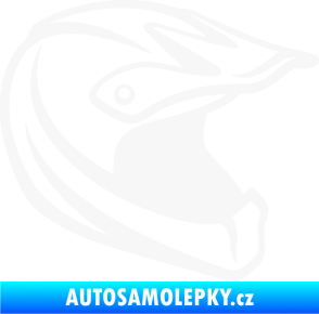 Samolepka Motorkářská helma 001 pravá bílá