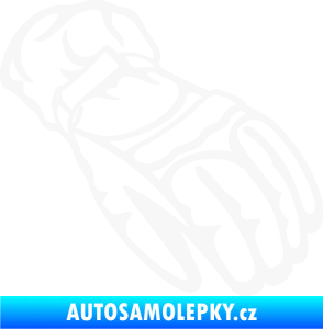 Samolepka Motorkářské rukavice 003 pravá bílá