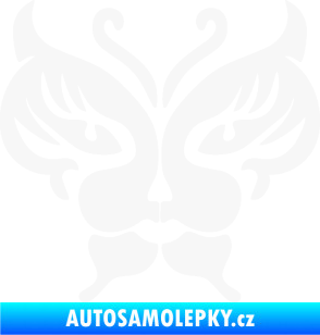 Samolepka Motýl 016 kočičí obličej bílá
