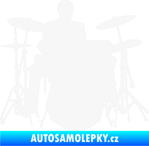 Samolepka Music 009 pravá hráč na bicí bílá