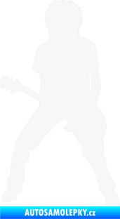 Samolepka Music 010 levá rocker s kytarou bílá