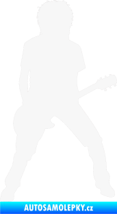 Samolepka Music 010 pravá rocker s kytarou bílá