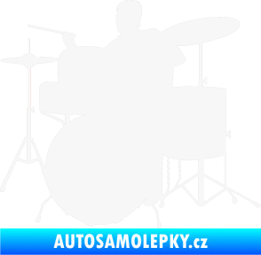 Samolepka Music 011 levá hráč na bicí bílá