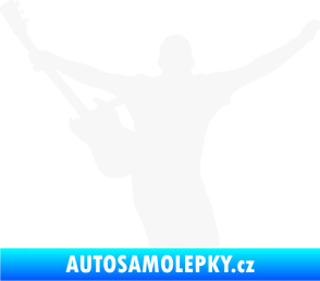 Samolepka Music 024 levá kytarista rocker bílá