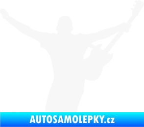 Samolepka Music 024 pravá kytarista rocker bílá