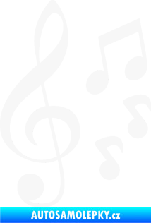 Samolepka Music noty a houslový klíč 002 bílá
