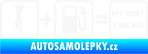 Samolepka My best friend  bílá