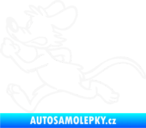 Samolepka Myš 001 levá sprintuje bílá