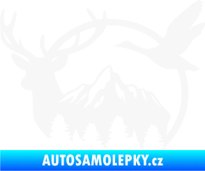 Samolepka Myslivost 002 levá lesní zvěř bílá