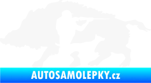Samolepka Myslivost 006 levá divoké prase bílá