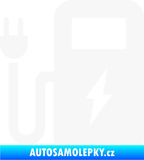 Samolepka Nabíjecí stanice 001 levá elektromobil charge bílá