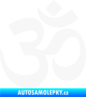Samolepka Náboženský symbol Hinduismus Óm 001 bílá