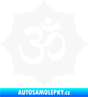 Samolepka Náboženský symbol Hinduismus Óm 002 bílá