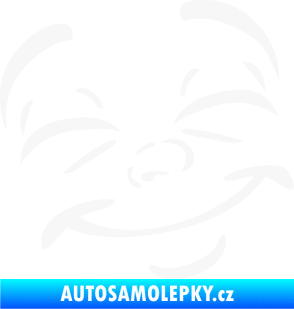 Samolepka Obličej 004 pravá šťastný bílá
