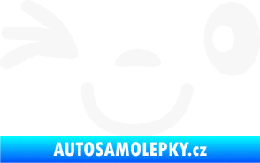 Samolepka Obličej 008 levá mrkající bílá