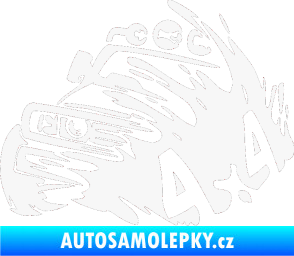 Samolepka Off Road 002 levá 4x4 bílá