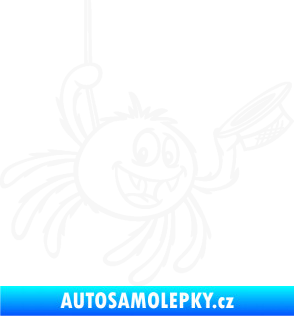 Samolepka Pavouk 022 pravá s kloboučkem bílá