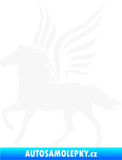 Samolepka Pegas 002 levá okřídlený kůň bílá