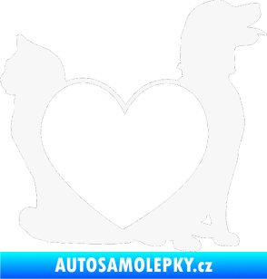 Samolepka Pejsek a kočička love pravá bílá