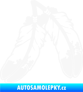 Samolepka Peříčka 003 levá indiánský motiv bílá