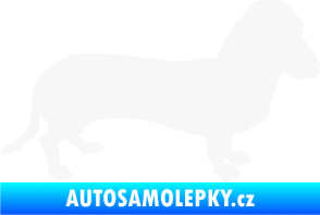 Samolepka Pes 094 pravá Baset bílá