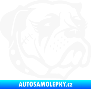 Samolepka Pes 097 pravá Buldok bílá