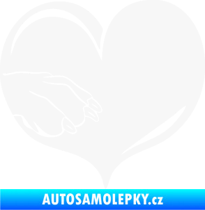 Samolepka Pes 102 levá packa bílá