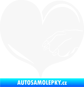 Samolepka Pes 102 pravá packa bílá